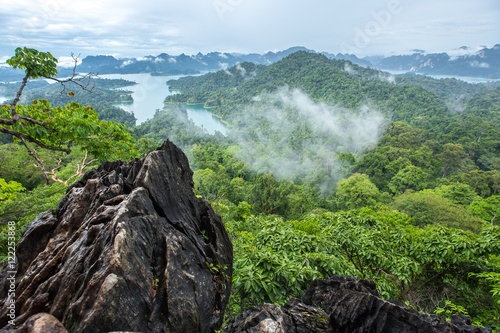 Tarzan View Point at in Ratchaprapha Dam at Khao Sok National Park, Surat Thani Province, Thailand