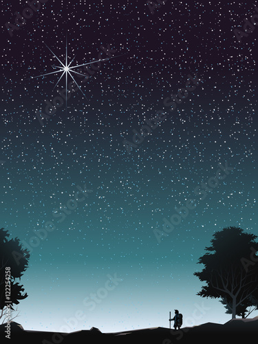 adventurer watch starlight in forest at night poster
