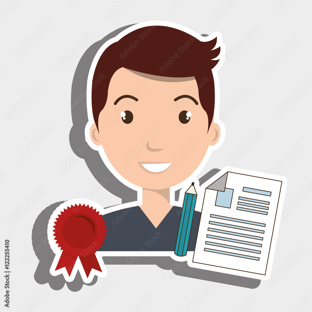 man student medal ribbon vector illustration eps 10 man student medal ribbon vector illustration eps 10