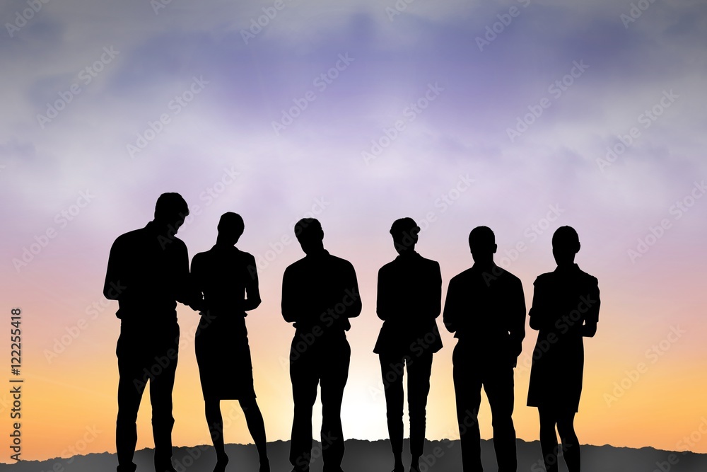 Silhouette of a business team Silhouette of a business team