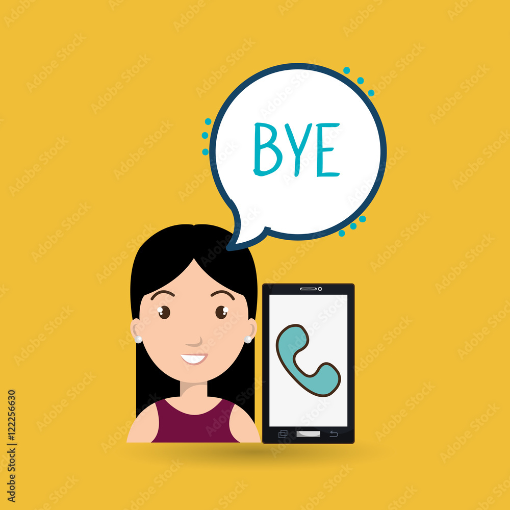 woman smartphone bubble telephone vector illustration eps 10 woman smartphone bubble telephone vector illustration eps 10
