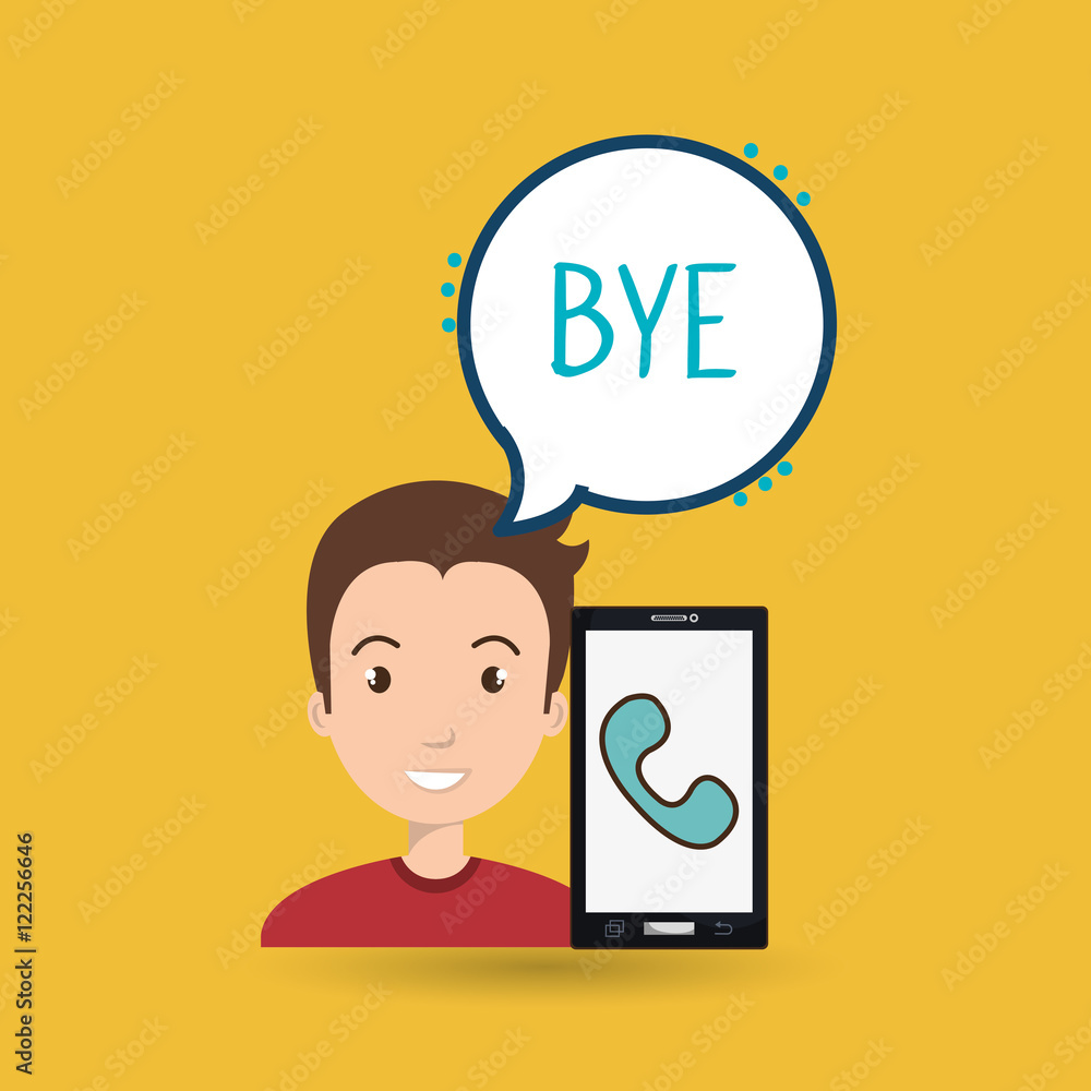 man smartphone bubble telephone vector illustration eps 10 man smartphone bubble telephone vector illustration eps 10