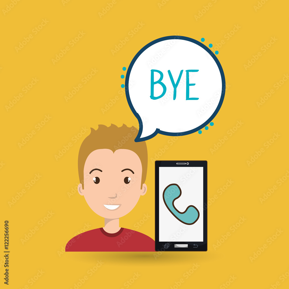 man smartphone bubble telephone vector illustration eps 10 man smartphone bubble telephone vector illustration eps 10