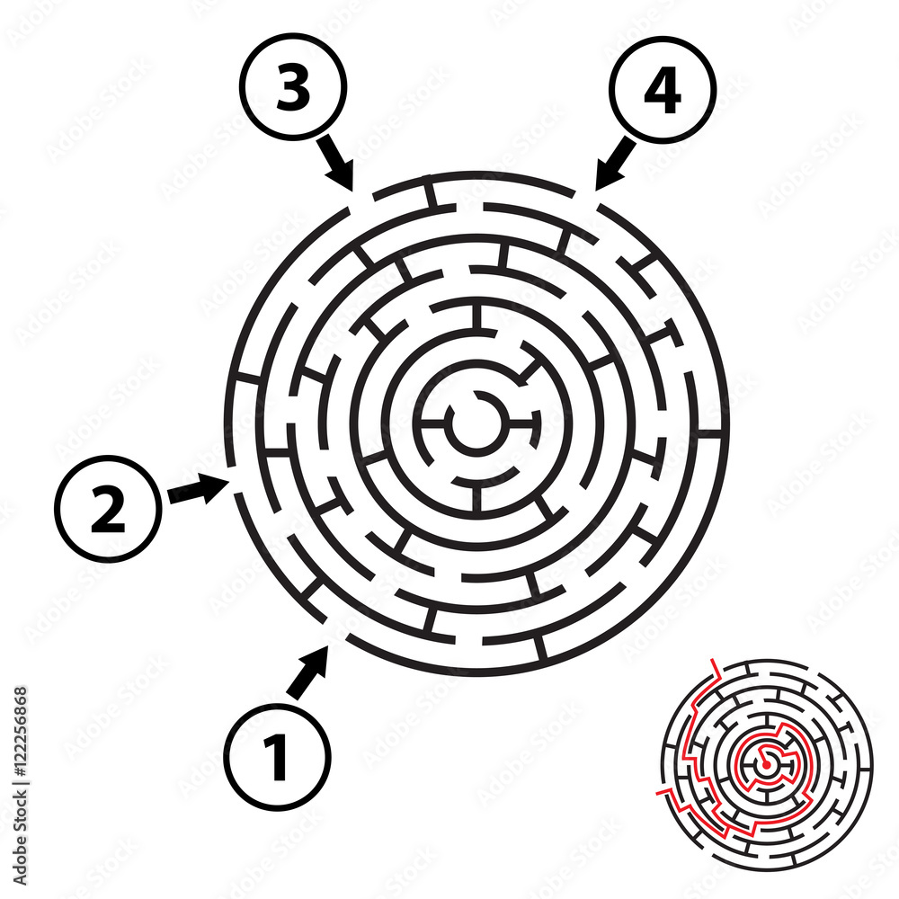 Vector round maze / labyrinth. Isolated Vector round maze / labyrinth. Isolated