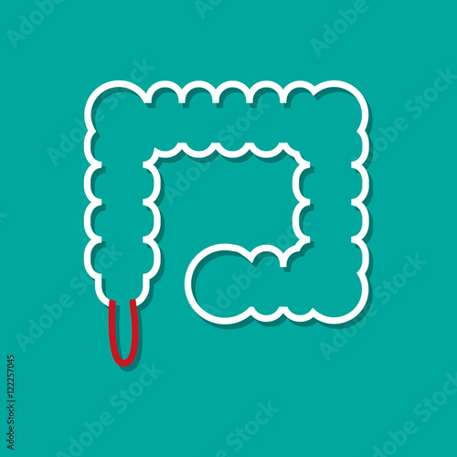 Inflamed appendix in flat style