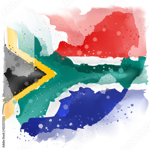 vector map of south africa Watercolor paint