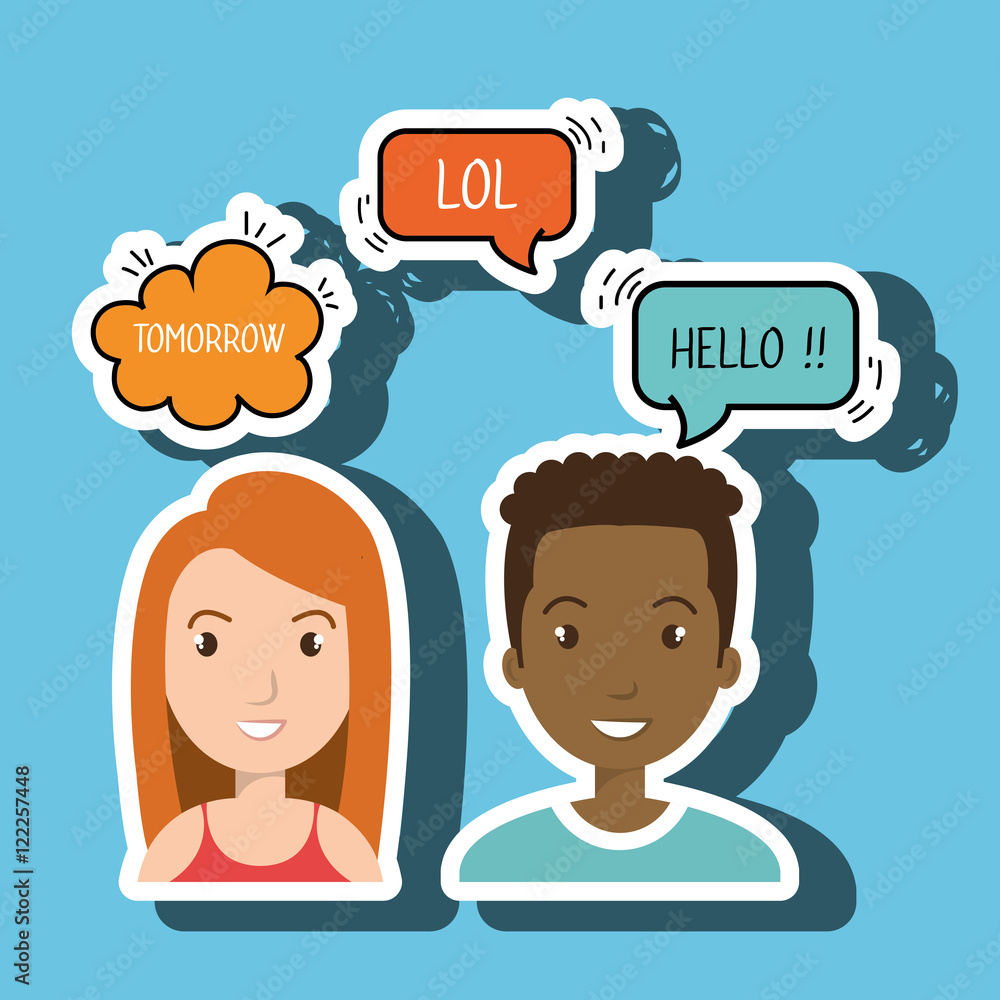 persons talk speech chat bubble vector illustration persons talk speech chat bubble vector illustration
