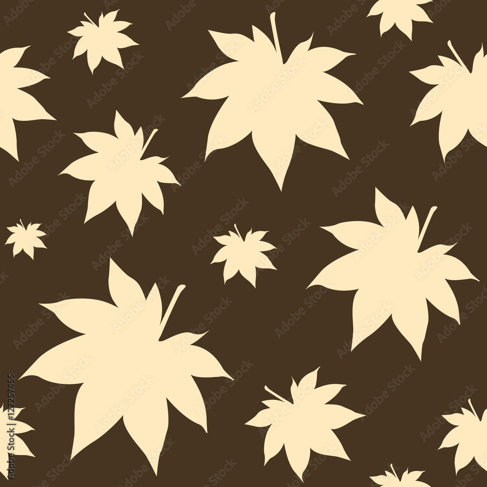 Silhouette maple leaves fall. Seamless pattern. Silhouette maple leaves fall. Seamless pattern.