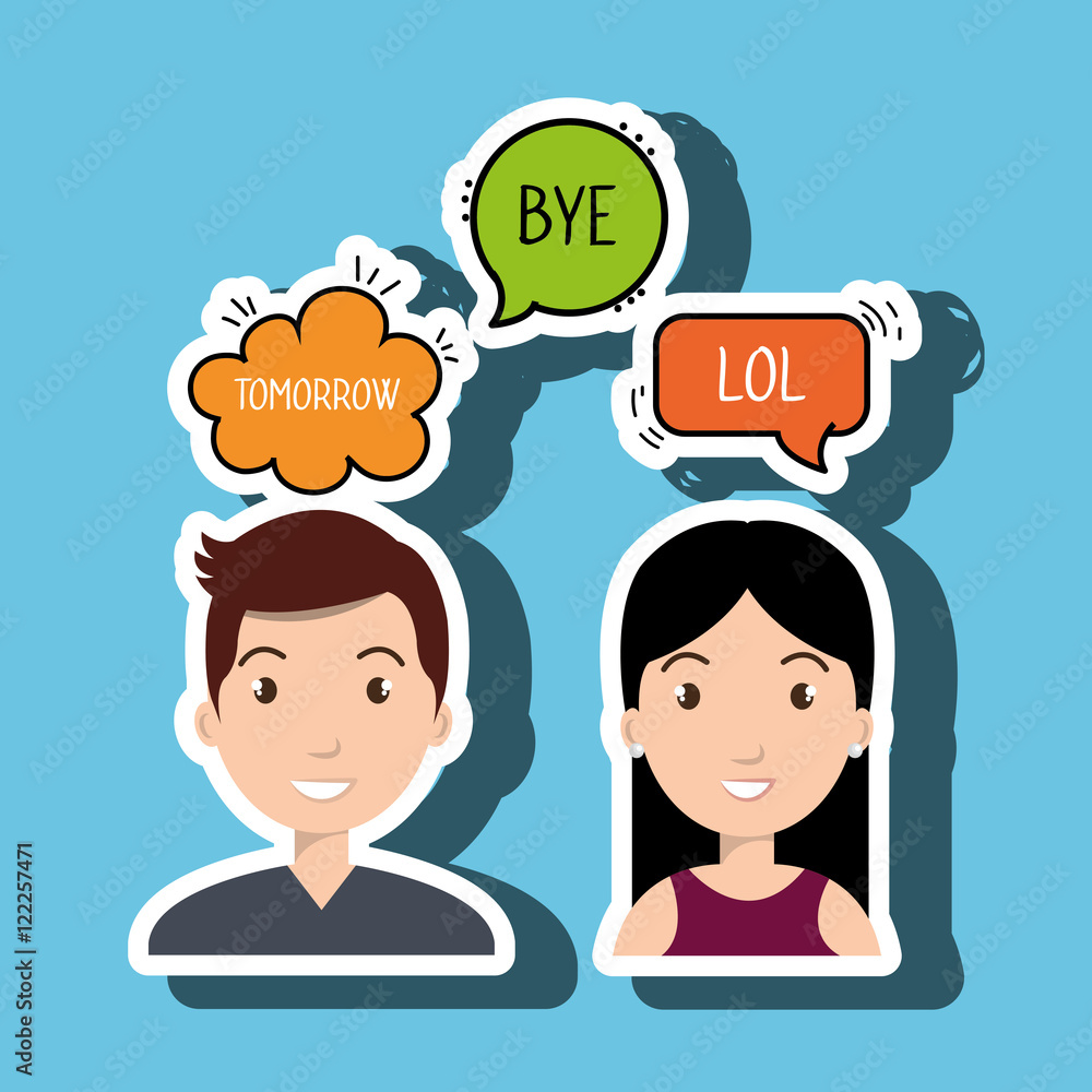 persons talk speech chat bubble vector illustration persons talk speech chat bubble vector illustration