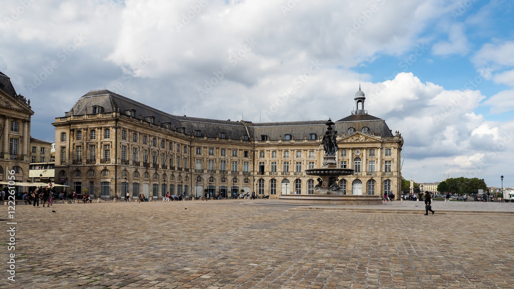 View of the Buildings at Place de la Bourse in Bordeaux