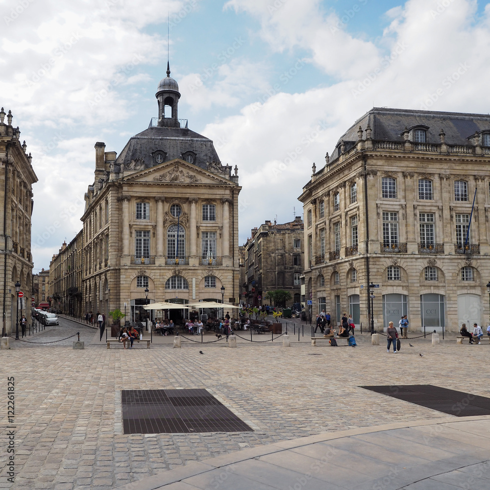 Obraz premium View of the Buildings at Place de la Bourse in Bordeaux