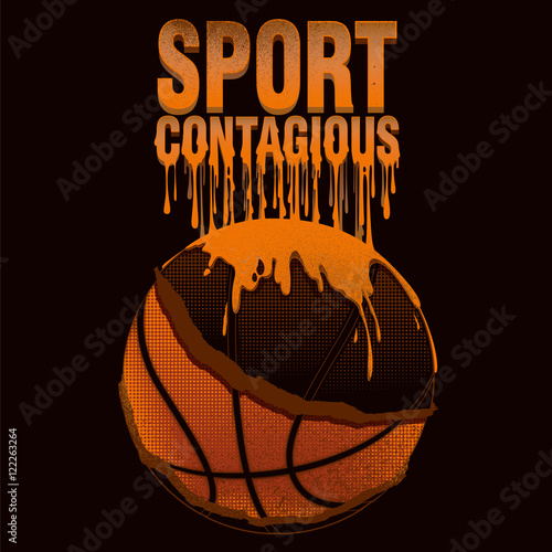 Dripping written on a basket ball
