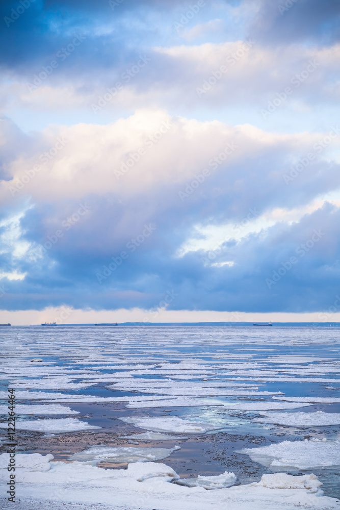 Winter coastal landscape, Baltic Sea