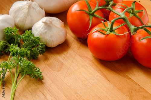 Cooking ingredients on cutting board