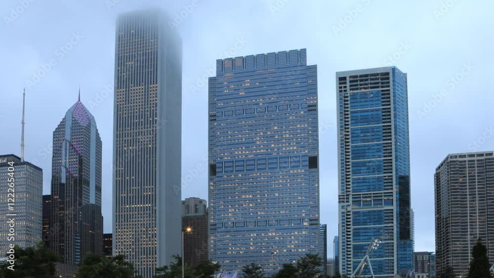 4K UltraHD Timelapse Chicago Skyline at twilight 4K UltraHD Timelapse Chicago Skyline at twilight