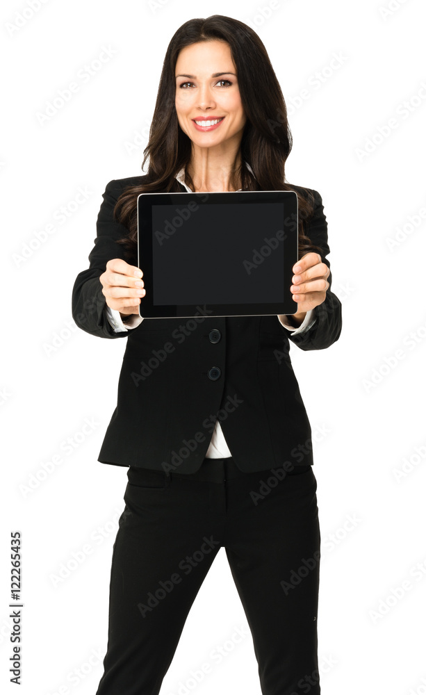 Businesswoman with Digital Tablet on white Businesswoman with Digital Tablet on white