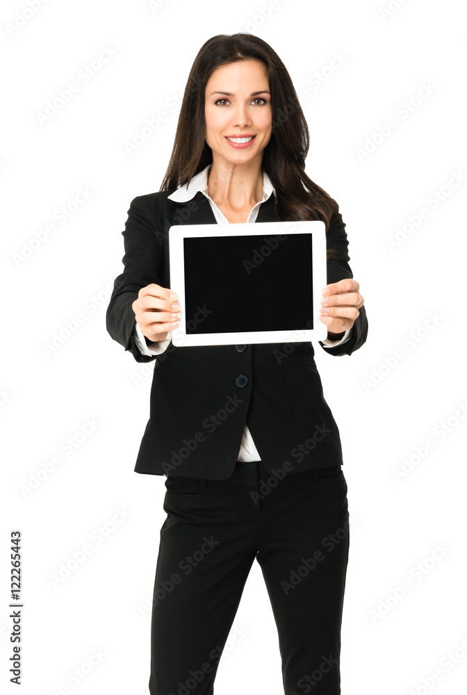 Businesswoman with Digital Tablet on white Businesswoman with Digital Tablet on white