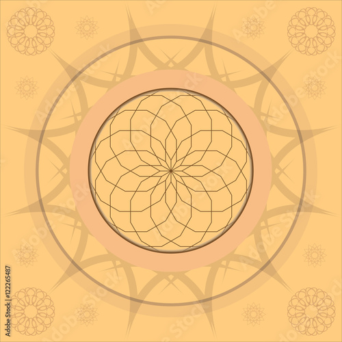 Round patterns, abstract ornaments, colored in vector