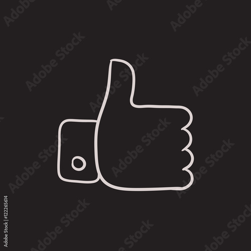 Thumb up sketch icon.