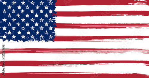 USA flag with ink grunge elements
