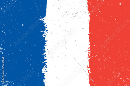 Grunge flag of France with splash and spots 