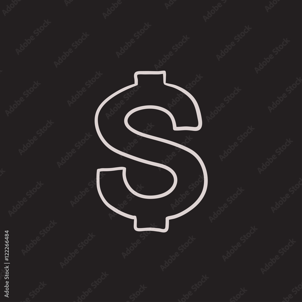 Dollar symbol sketch icon. Dollar symbol sketch icon.