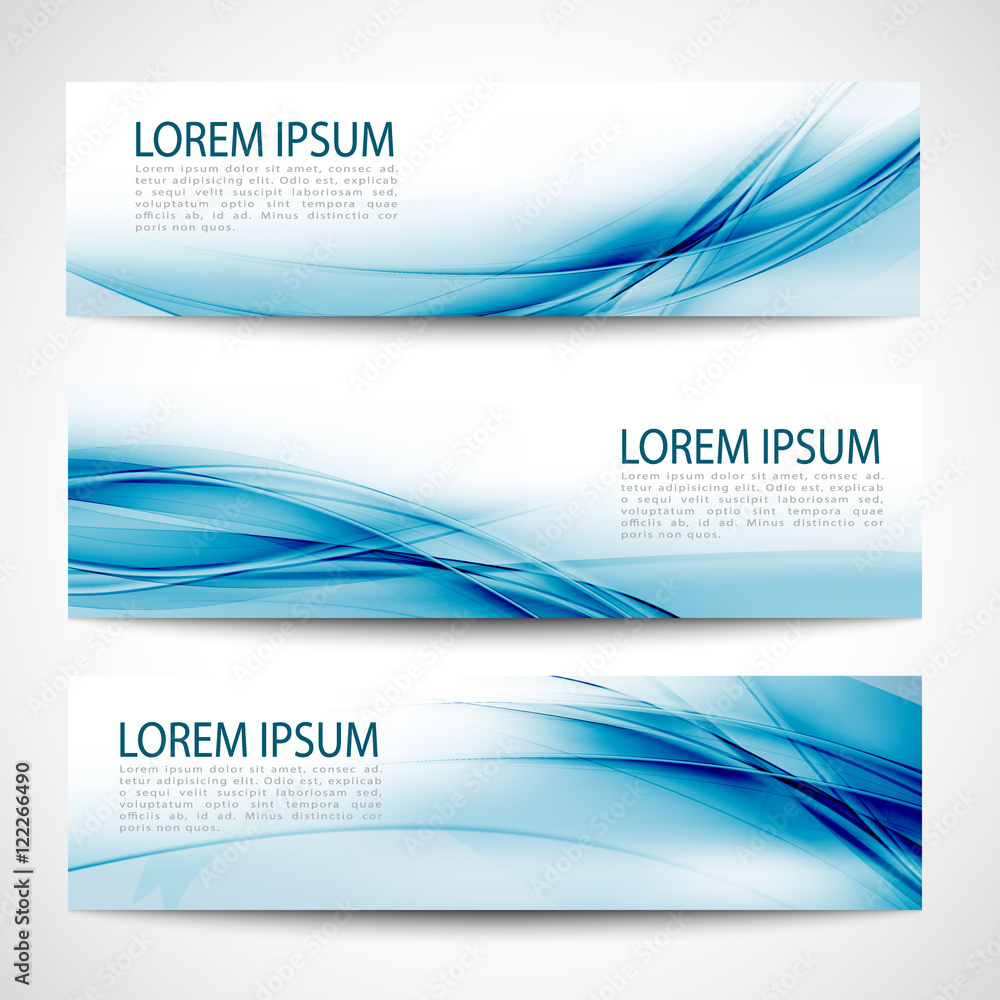 Fototapeta premium Abstract header blue wave white vector design