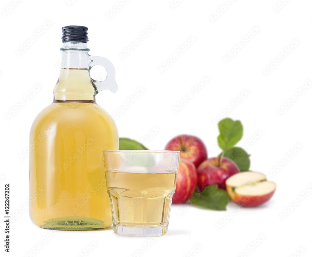 Cider and red apples