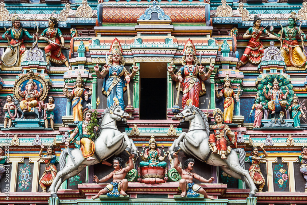 Decoration of Hindu temple in Kuala Lumpur, Malaysia