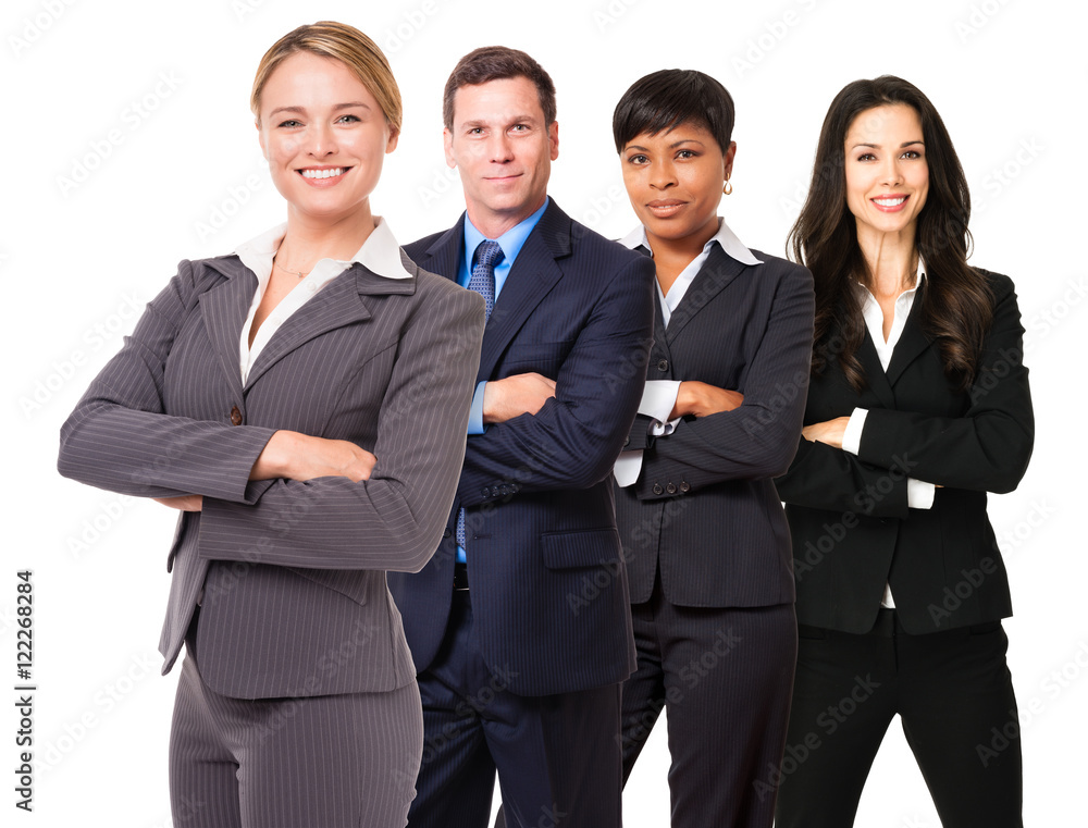 Businessman and businesswomen isolated on white background Businessman and businesswomen isolated on white background