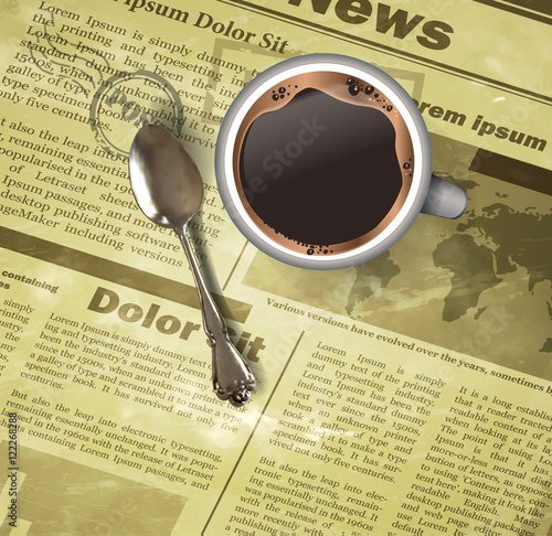 Cup of coffee with teaspoon