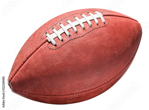 American professional NFL leather football isolated on white background for use alone or as a design element