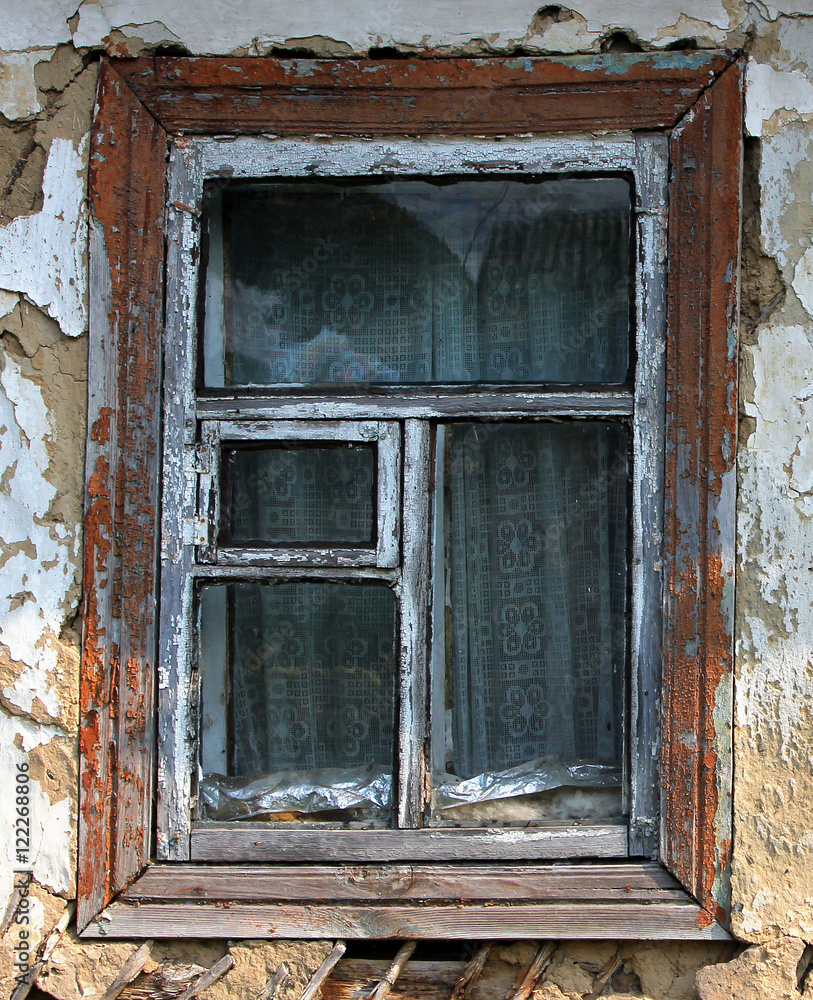 Window of an old abandoned farmhouse