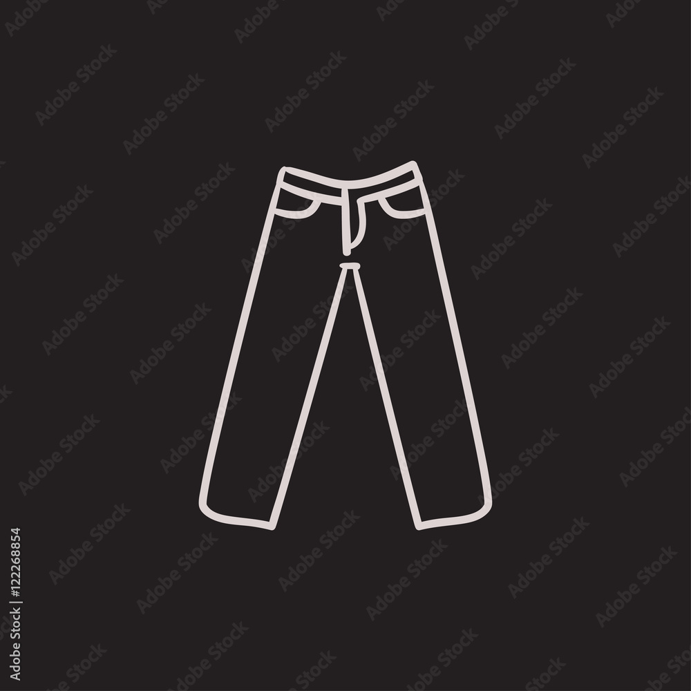 Trousers sketch icon. Trousers sketch icon.