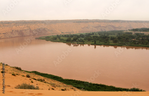 Yellow River (Huang He) - amazing landscape in Shapotou scenic a