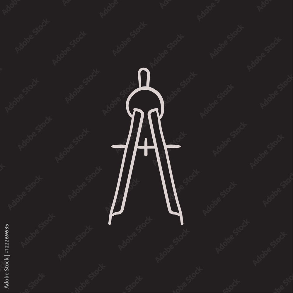 Compass sketch icon. Compass sketch icon.