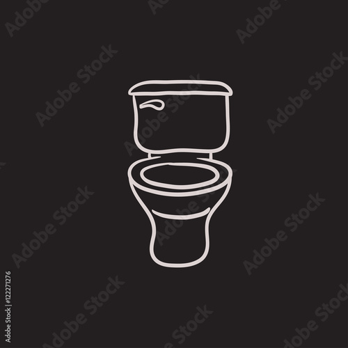 Lavatory bowl sketch icon.