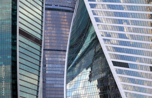 Modern glass buildings background