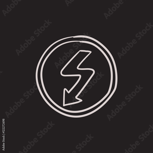 Free Download Lightning arrow downward sketch icon. - GFXLoad