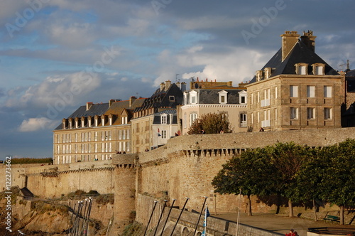 Fortress wall and the old town of Saint-Malo. The province of Brittany, France