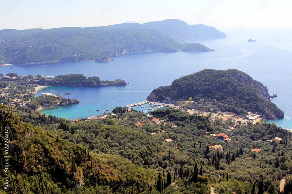 Beautiful view of the Greek island of Corfu at the summer day