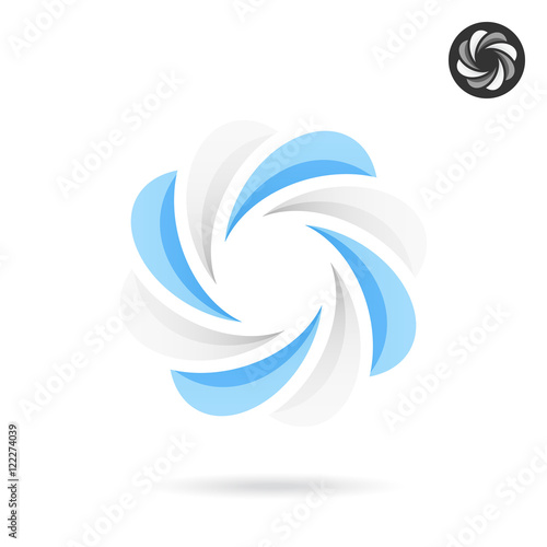 Flower figure, segmented circle icon