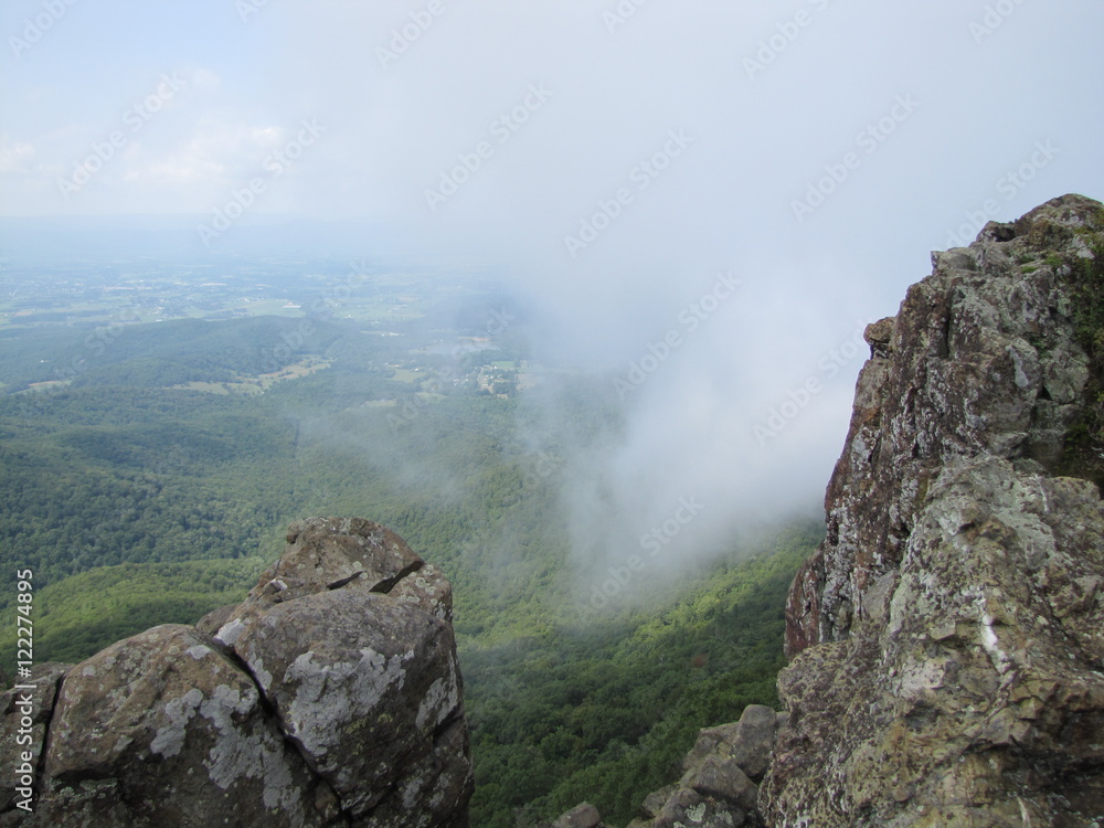 Stonyman Mountain in Shenandoah National Park (East View with Clouds)