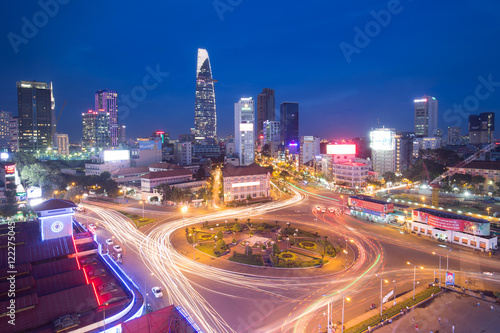 Cityscape of Ho Chi Minh city at night