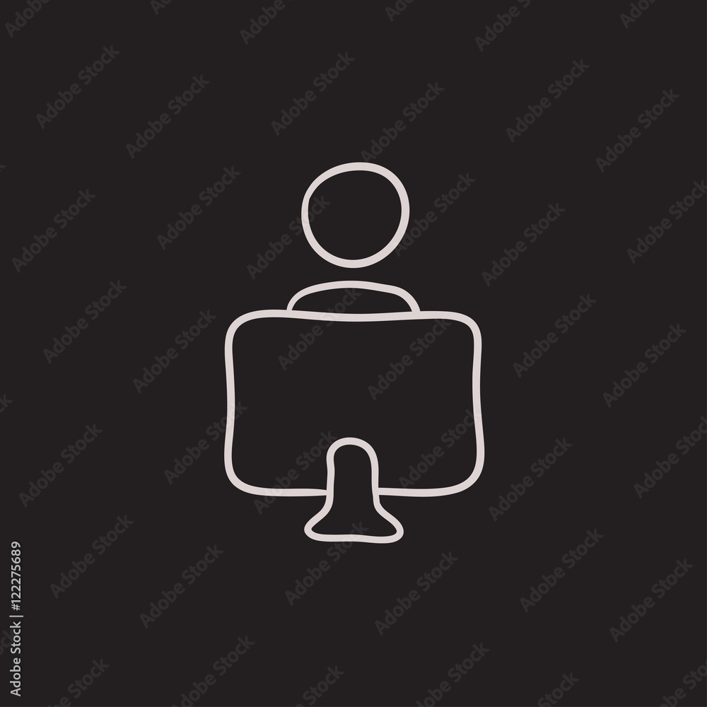 Online education sketch icon. Online education sketch icon.