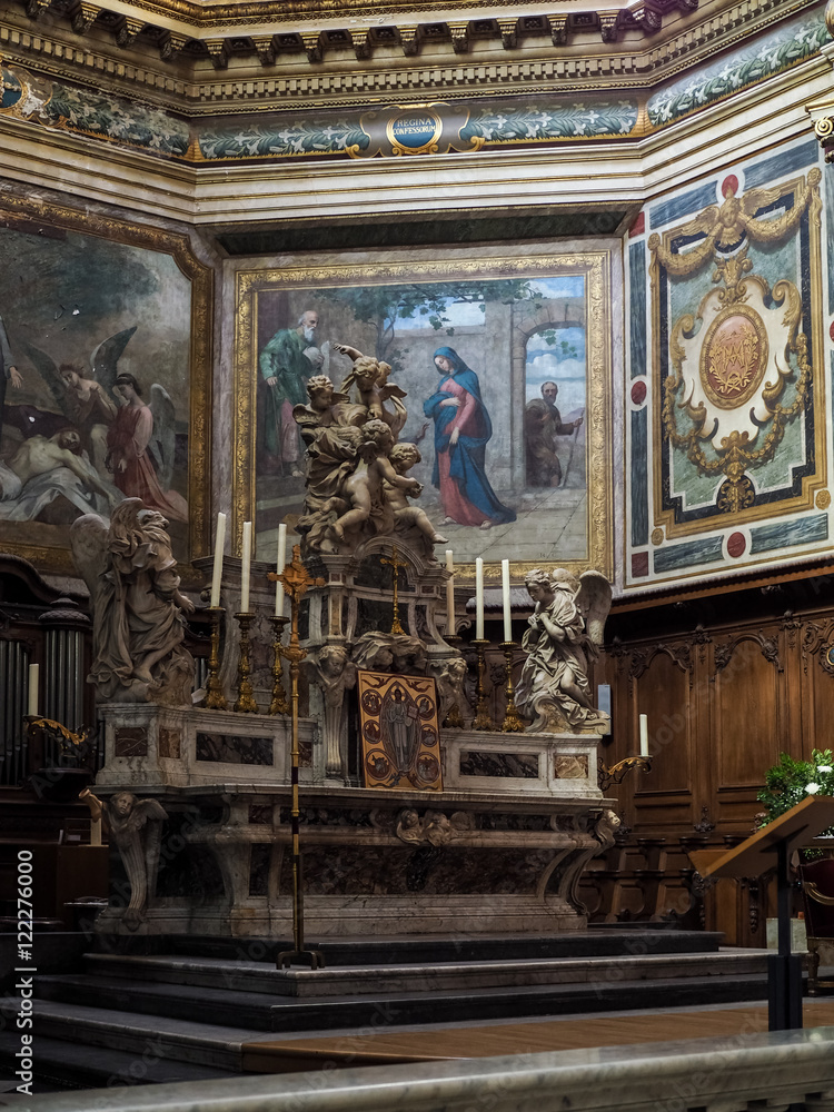 Interior View of the Altar in the Church of Notre Dame in Bordea