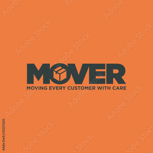 Clever Typography Moving business service. Vector graphics representing concept of moving