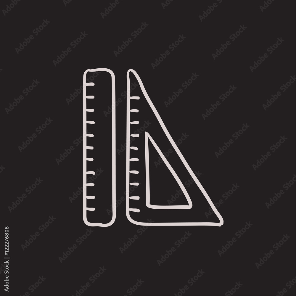 Rulers sketch icon.
