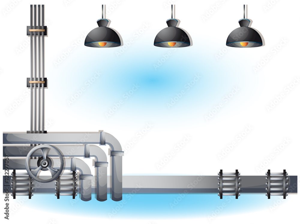 Fototapeta premium cartoon vector illustration water pipe wall with separated layers in 2d graphic