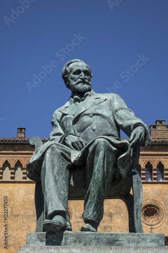 Italian Composer Giuseppe Verdi statue in Busseto his hometown